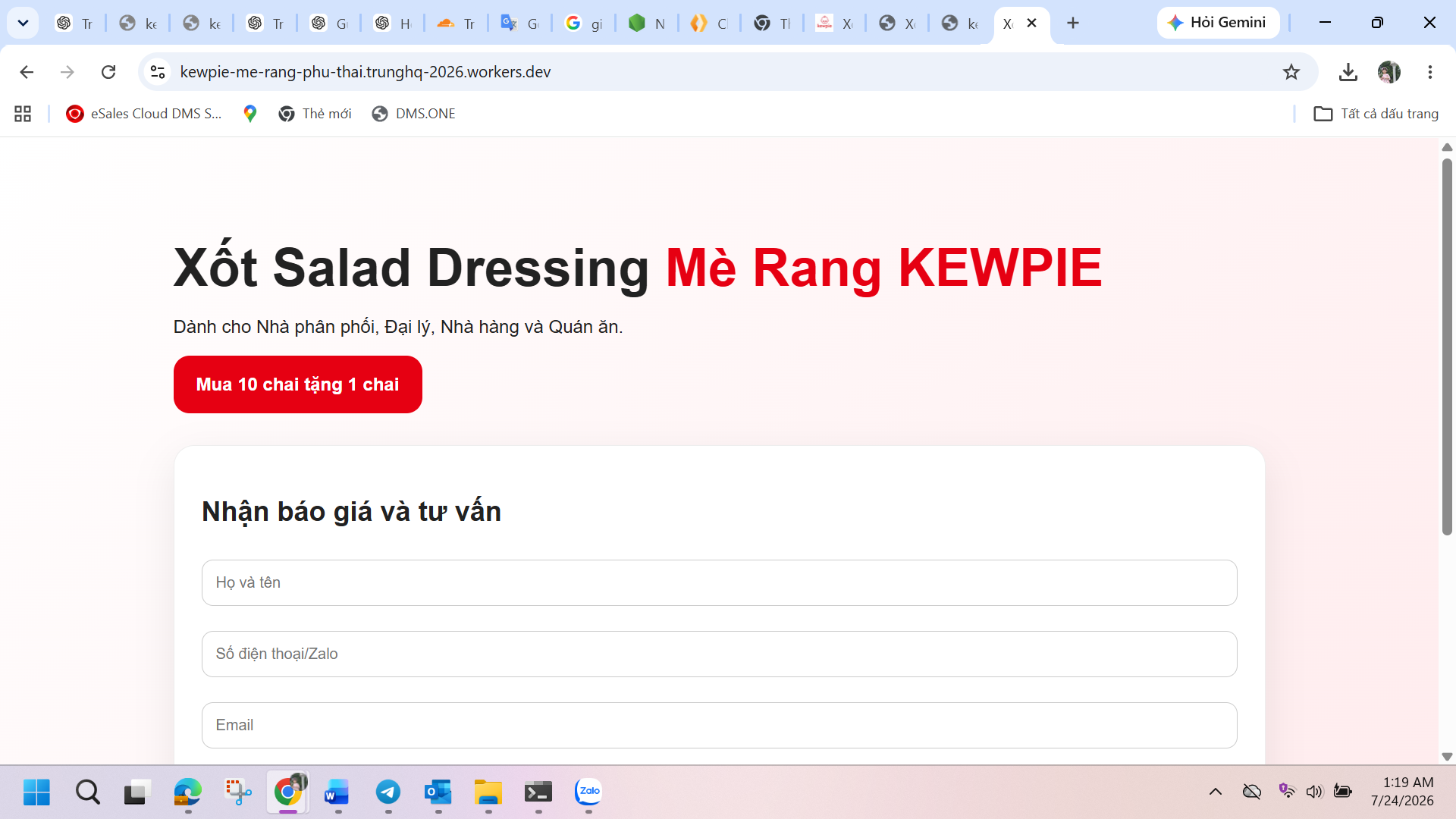 Website bán hàng Kewpie