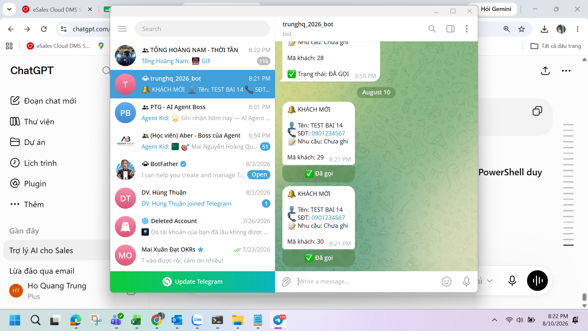 Bot Telegram thực tế